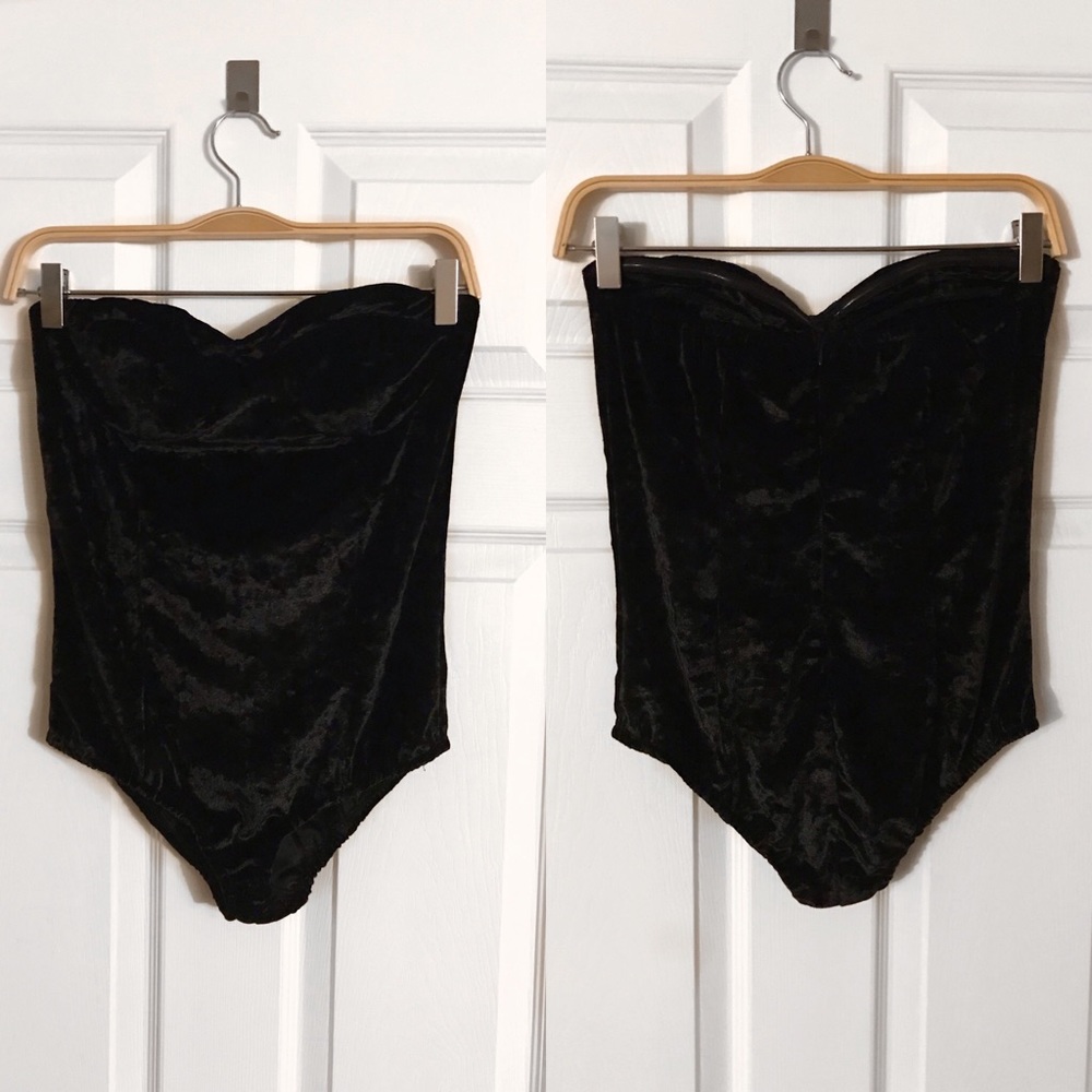 NEW black velvet bodysuit